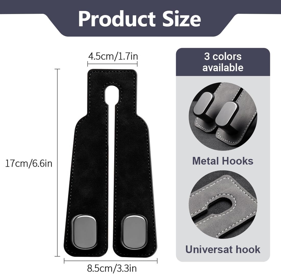 2‑Pack Car Purse Hook, Purse Hook for Car Seats Headrest, Car Seat Hooks 🚗
