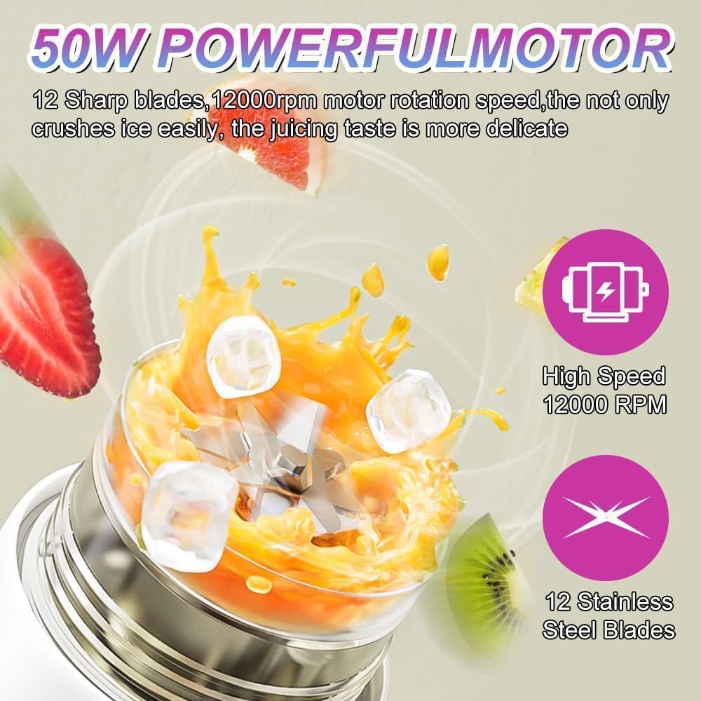 【Summer Sale Deals】 Portable 15.22 Oz USB Rechargeable Personal Blender with LED Display🥤