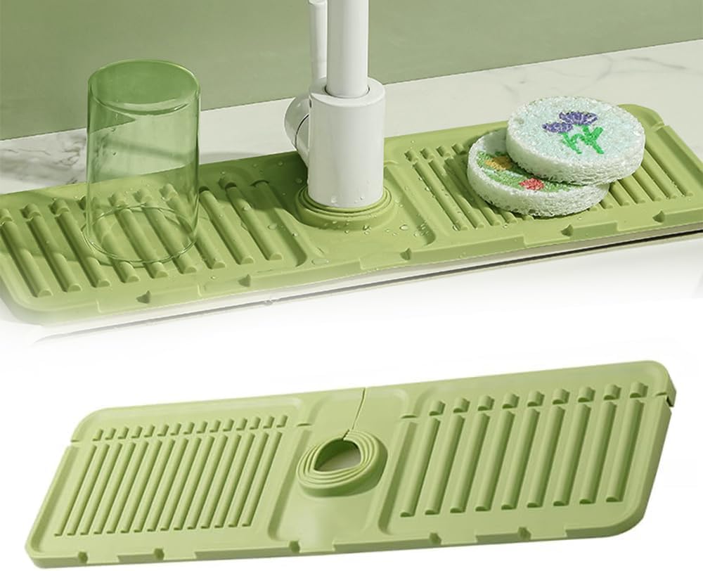 Tap Mat for Kitchen Sink, Splash Guard, Silicone Drying Mat, Quick Drying Stone Sink Tray ✨