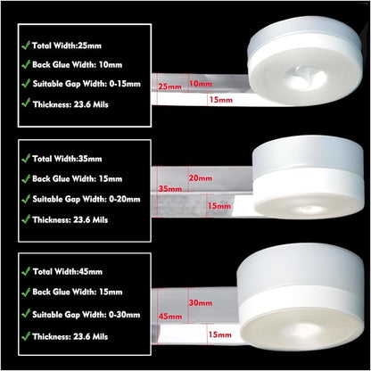 Silicone Seal Weather Stripping Tape 16.5 Feet Strip Bottom Draft Insulation Stopper Tape Weatherproof🏡