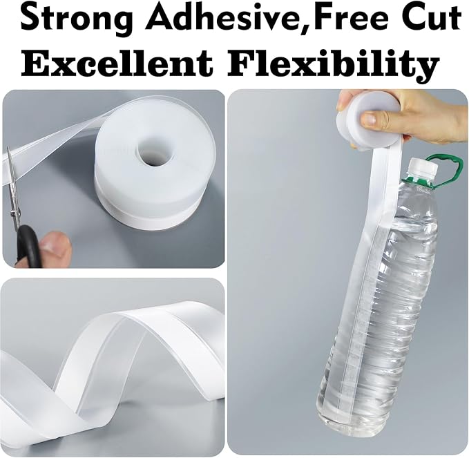 Silicone Seal Weather Stripping Tape 16.5 Feet Strip Bottom Draft Insulation Stopper Tape Weatherproof🏡