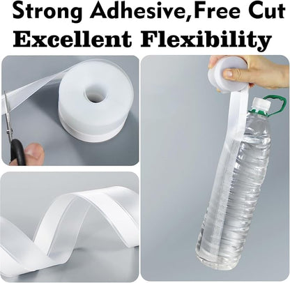 Silicone Seal Weather Stripping Tape 16.5 Feet Strip Bottom Draft Insulation Stopper Tape Weatherproof🏡