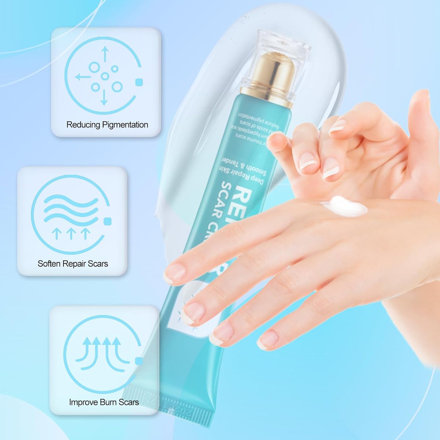 Skin Smoothing Scar Cream, Lighten & Repair All Scars🧴