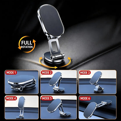Foldable 360° Rotatable Metal Magnetic Car Phone Holder 🧲