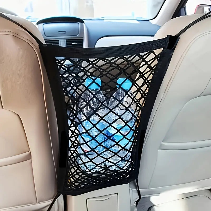 Universal Car Seat Back Organizer - 2-Layer Mesh Net Pocket with Elastic Edges🚗✨