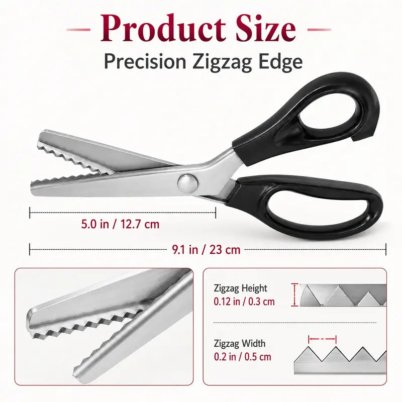 Stainless Steel Zig Zag Scissors with Serrated Teeth - Perfect for DIY Crafts✂️