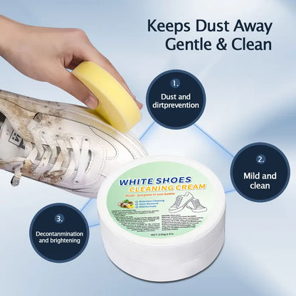 White Shoe Cleaning Cream with Sponge Applicator👟