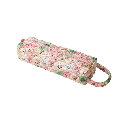 Quilted Multi‑Purpose Storage Bag, Portable Zipper Cosmetic Makeup Pouch 🎒