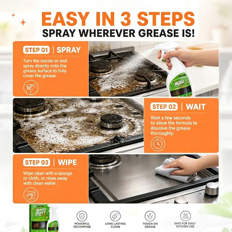 Heavy Duty Degreaser Three Steps