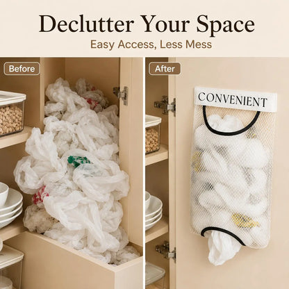 5PCS Grocery Garbage Bag Holder Trash Bag Dispenser Sticky Wall Mounted Mesh🛒