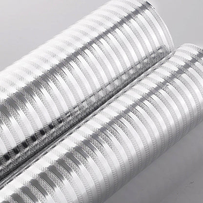 Kitchen Waterproof Oil Proof Aluminum Foil Sticker, Silver Texture Peel🧽