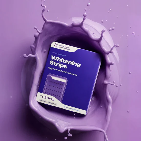 Purple Teeth Whitening Strips, Enamel-Safe Stain Removal💜