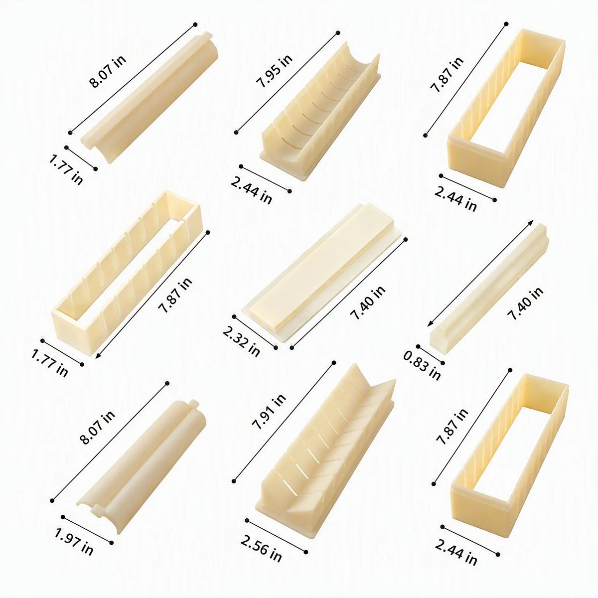 DIY Sushi Maker Mold Set, HIPS Non-Stick Sushi Rolling Tool with Cutting Groove 🍣
