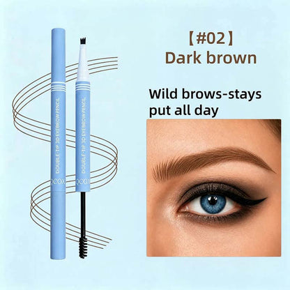 2-in-1 Waterproof Micro-Fork Eyebrow Pen-Tinted Gel Cosmetic🖌️