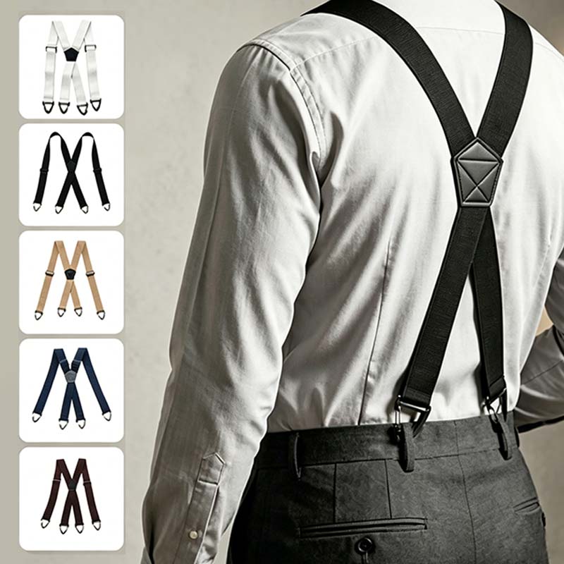 🛠️Adjustable Heavy Duty Leather Work Suspenders For Men
