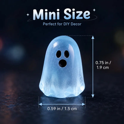 Glow In Dark Cute Ghost Resin Bead Set, Random Pattern Luminous Decorative Charms 👻