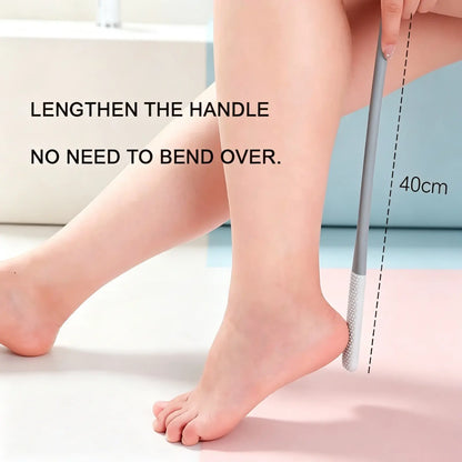 Long-Handle Silicone Soft Pedicure Tool, Shower Foot Cleaning Brush for Toe Gap Skin Cleansing🦶🚿