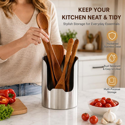 1 Count, Thickened Stainless Steel Utensil Organizer, Rust Resistant Easy to Clean Multi-purpose Storage Holder✨
