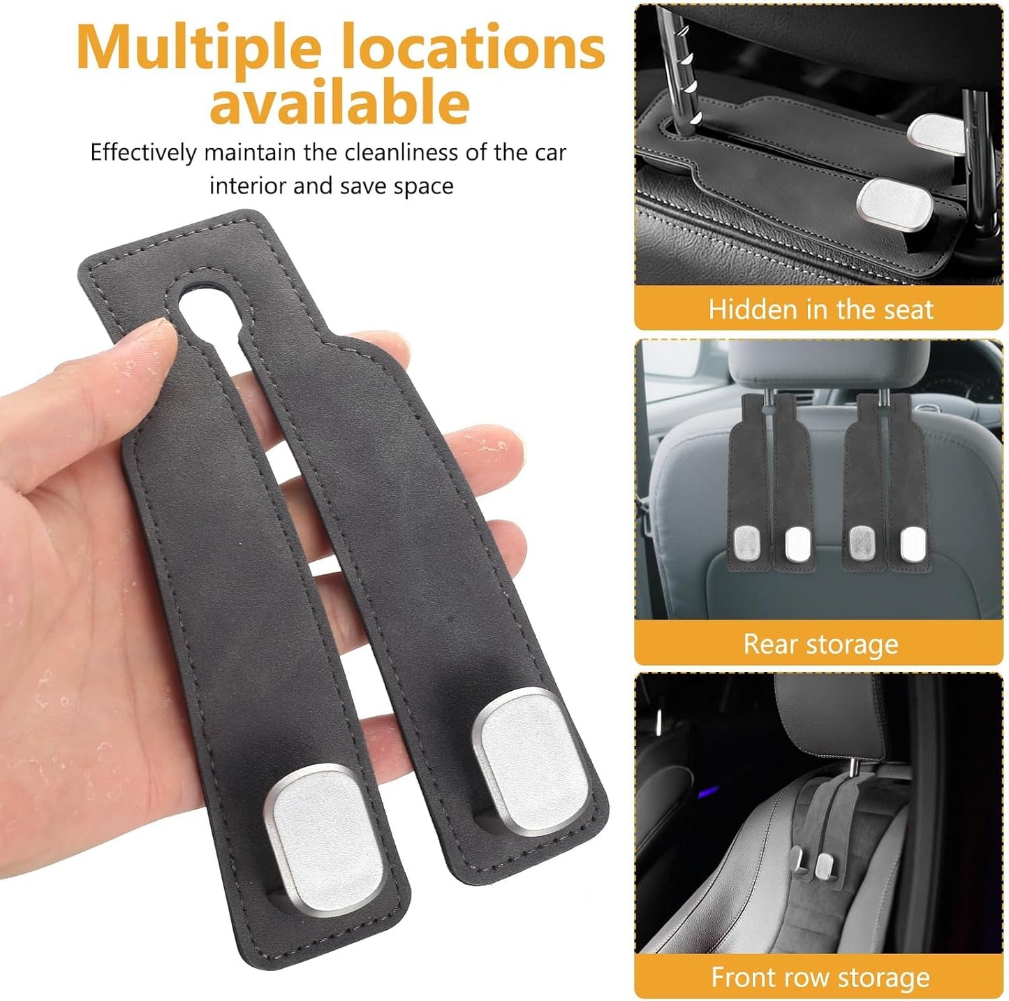 2‑Pack Car Purse Hook, Purse Hook for Car Seats Headrest, Car Seat Hooks 🚗