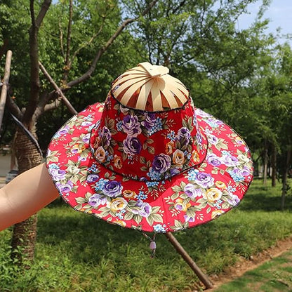 Fan Hat Bamboo Foldable Hand Fan for Sun Hat Women🌞