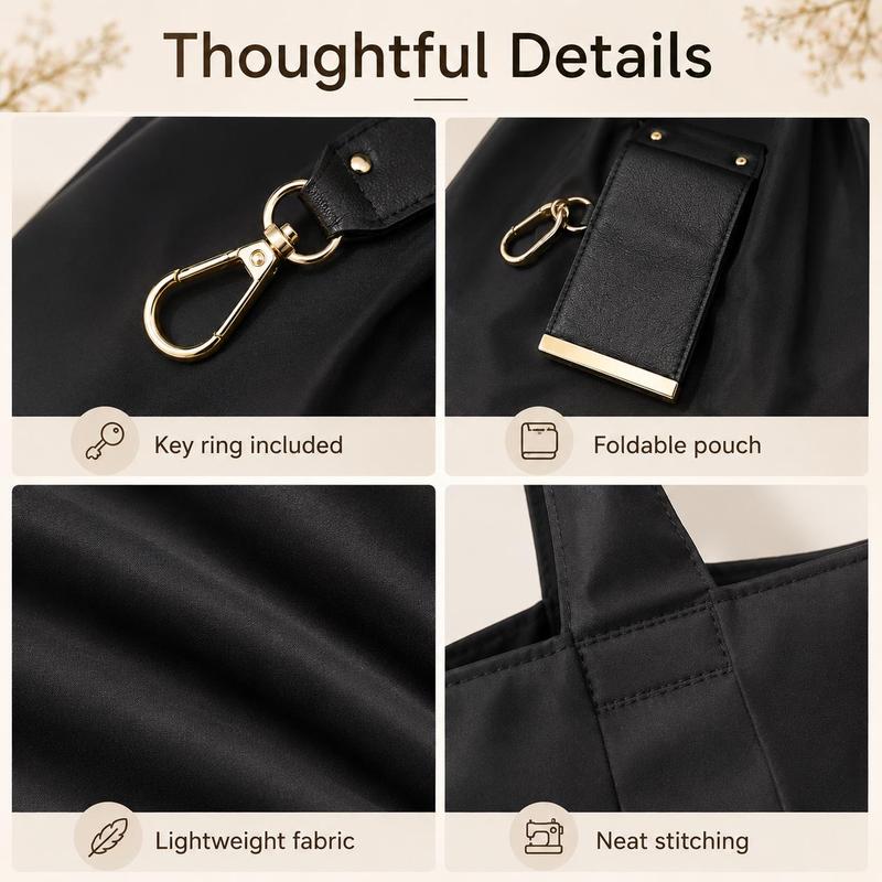 Compact Foldable Keychain Tote Bag, Expandable Reusable Grocery Shopping Bag with Key Ring🛍️