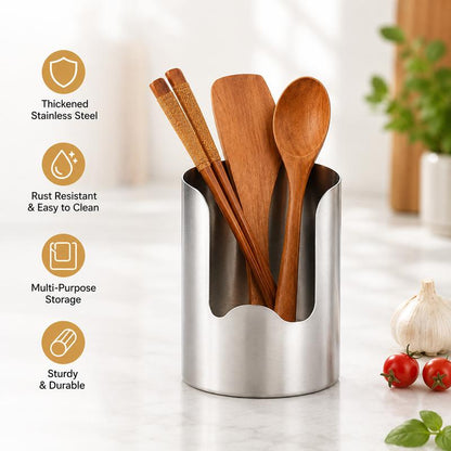 1 Count, Thickened Stainless Steel Utensil Organizer, Rust Resistant Easy to Clean Multi-purpose Storage Holder✨
