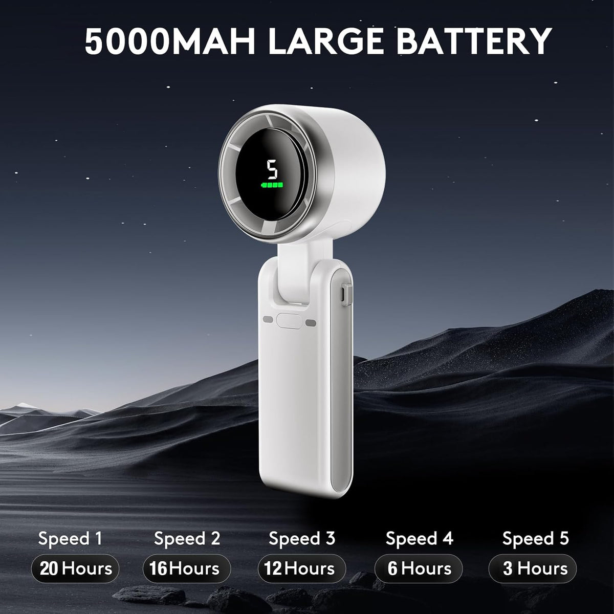 Portable 5-Speed Turbine Fan Rechargeable Handheld Cooler🌬️