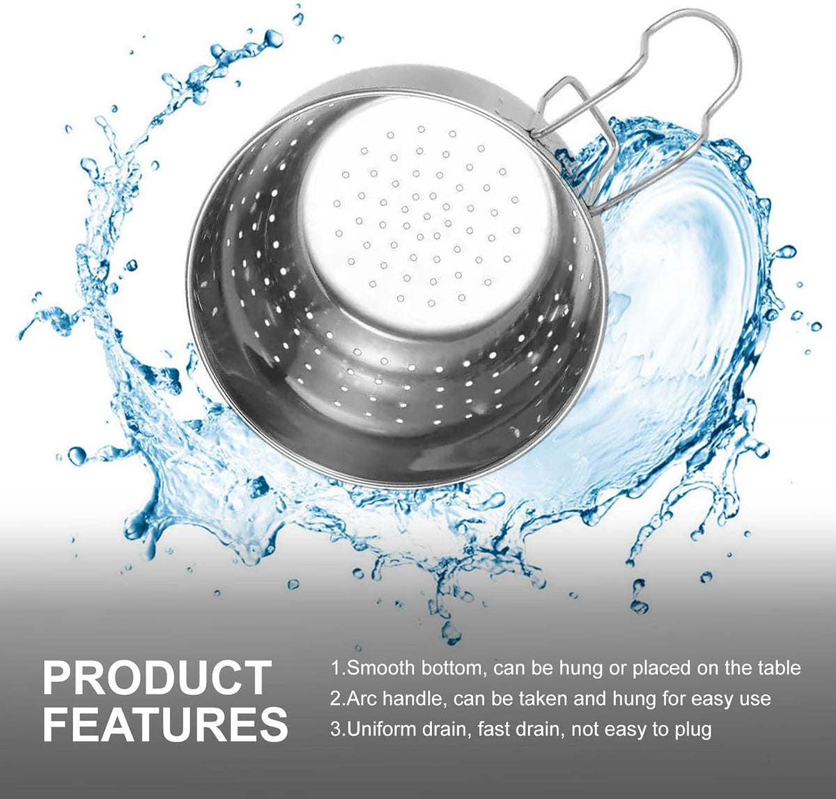 Stainless Steel Sink Hanging Drain Basket, with Handle Fast Draining🚰