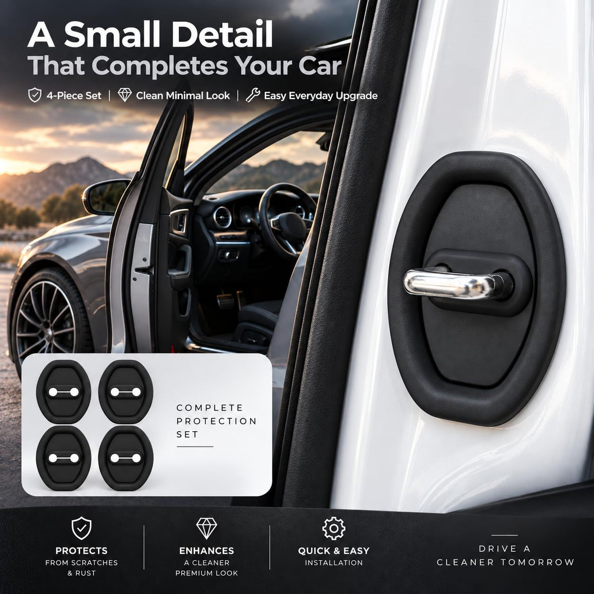 4 Pcs Door Latch Lock Covers, Experience Seamless Installation with Our Self-Adhesive Design 🚪