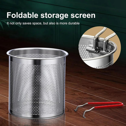 Stainless Steel Deep Fryer Set - 1-Person Mini Pot with Fry Pot, Filter Basket & Food Clip 🍳