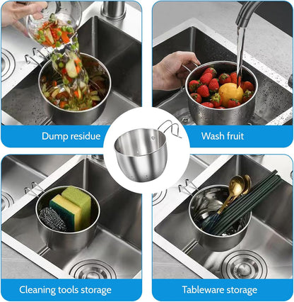 Stainless Steel Sink Hanging Drain Basket, with Handle Fast Draining🚰