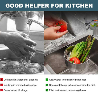 Stainless Steel Sink Hanging Drain Basket, with Handle Fast Draining🚰
