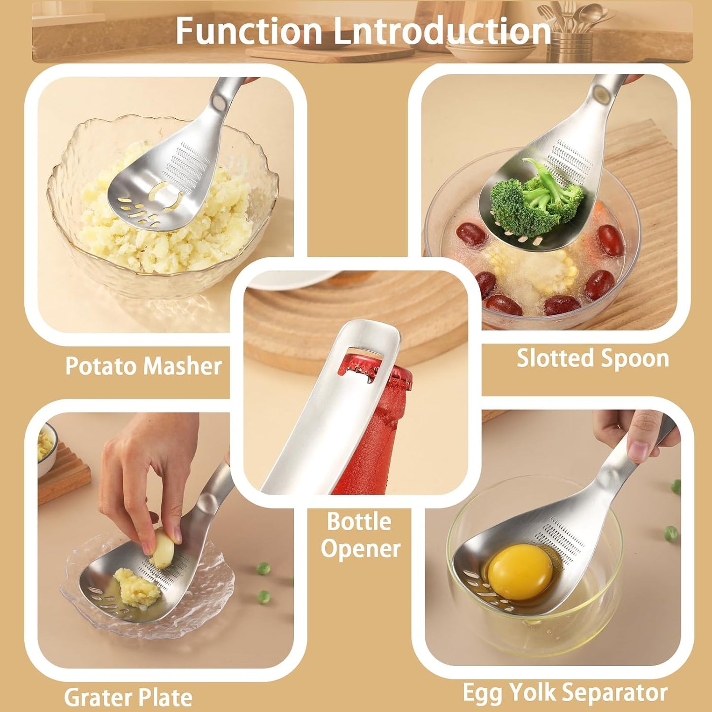 304 Stainless Steel Multi‑Purpose Kitchen Spoon 🥄