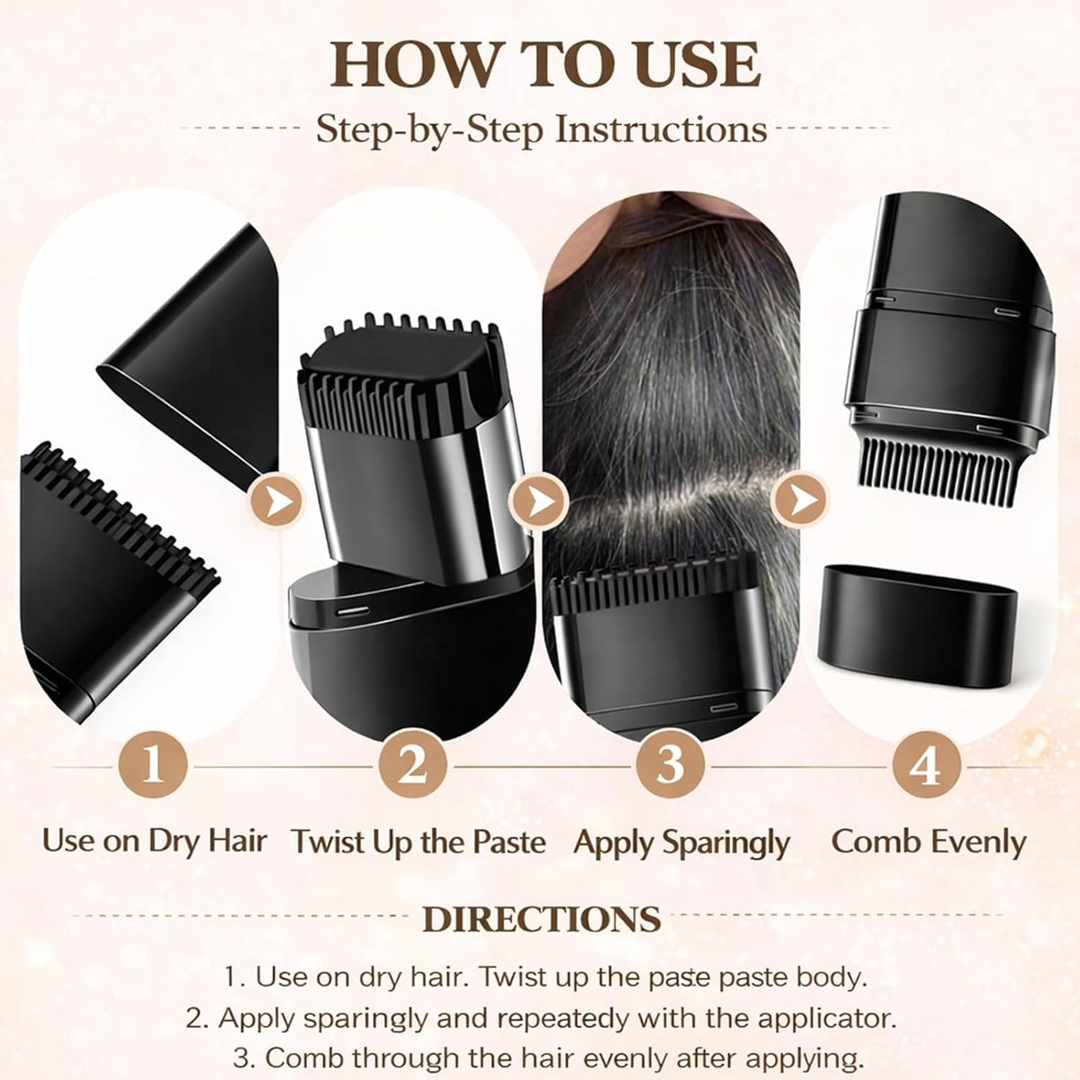 Portable Waterproof Hair Dye Touch-Up Pen Comb💈