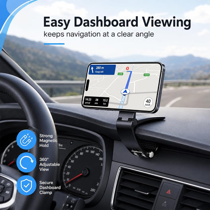 Magnetic Car Phone Holder | Dashboard & Sun Visor Foldable Mount📱