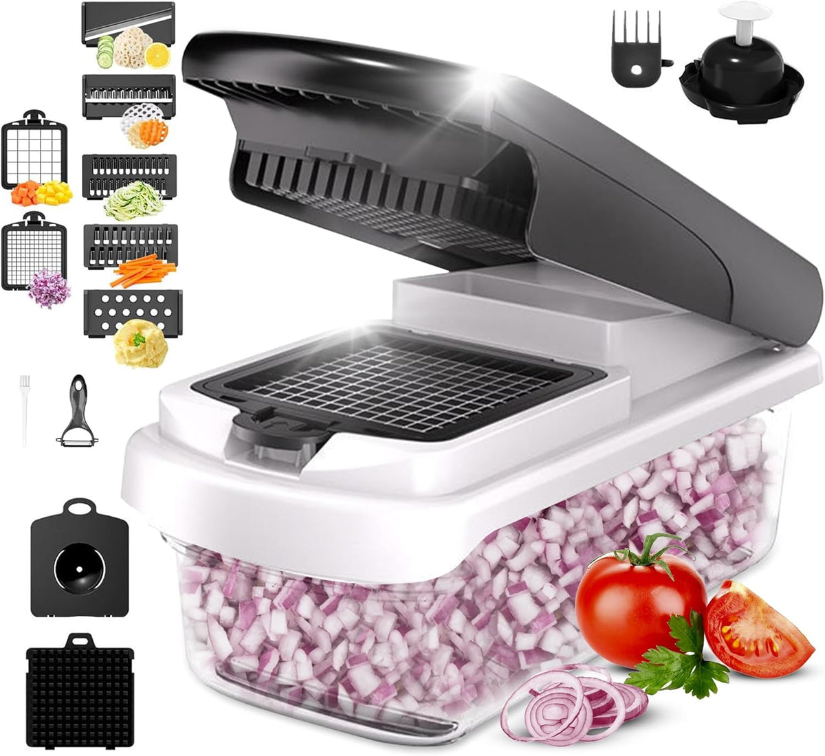 15-in-1 Vegetable Slicer Dicer, 7 Blades Kitchen Chopper
