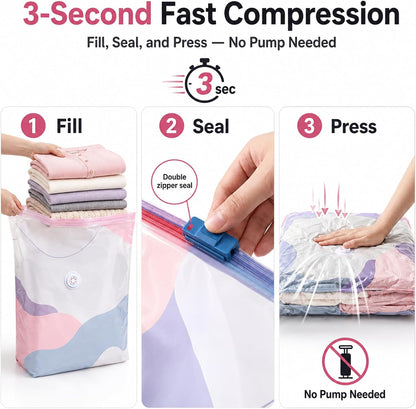 NO-PUMP VACUUM STORAGE BAGS 🧺