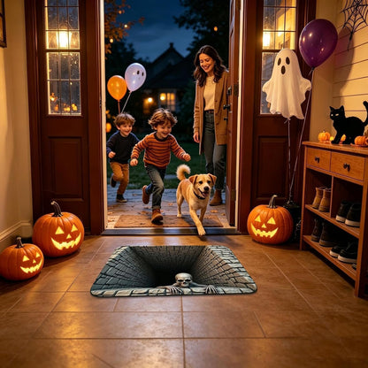 Halloween Door Mat, Illusion Rug 3D Visual Hole Design Rug Spooky Patterned Home Mat 🎃