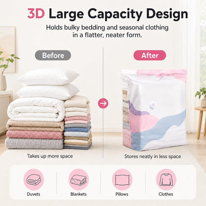 NO-PUMP VACUUM STORAGE BAGS 🧺