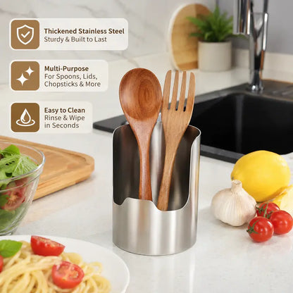 1 Count, Thickened Stainless Steel Utensil Organizer, Rust Resistant Easy to Clean Multi-purpose Storage Holder✨