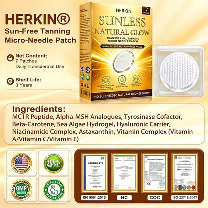 ☀️ Sunless Natural Glow Tanning Microneedle Patch, No DHA No UV Streak-Free Bronze Tan