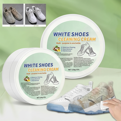 White Shoe Cleaning Cream with Sponge Applicator👟