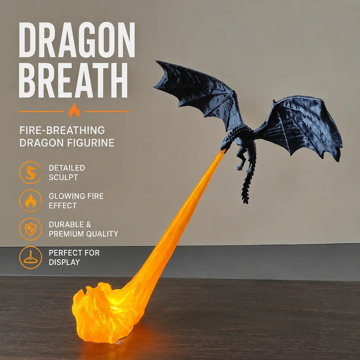 Dragon Flame Book Nook with Light | 3D Printed Mystical Dragon Bookshelf Decor🐉