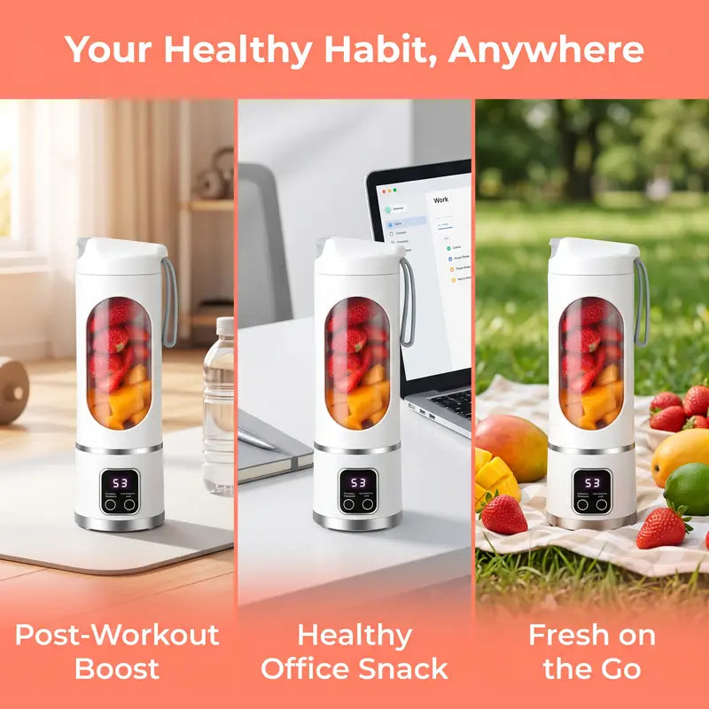 【Summer Sale Deals】 Portable 15.22 Oz USB Rechargeable Personal Blender with LED Display🥤