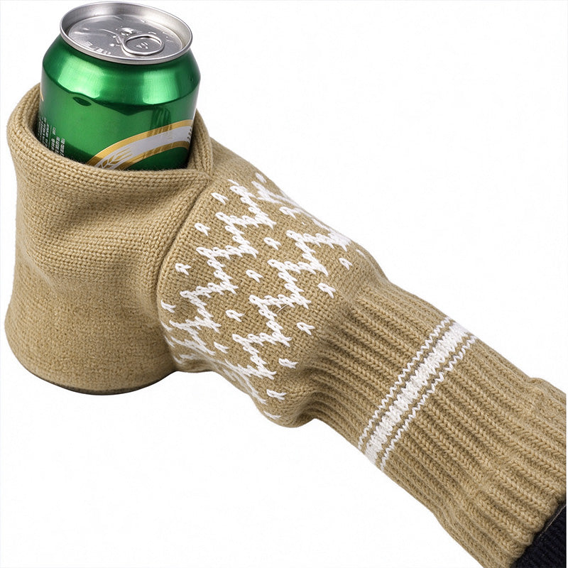 Beer Mitten Gloves - Knit Stitched Drink Mitt Holder for Beverage🧤