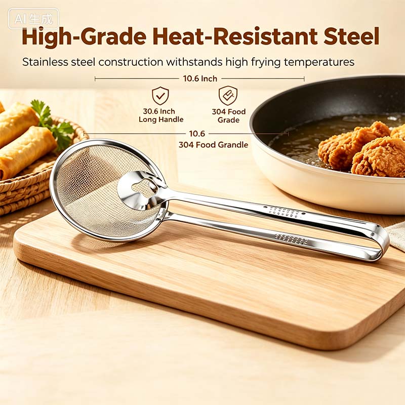 2-in-1 Oil-Frying Filter Clip, Kitchen Food Strainer Tongs for Fried Food🍟✨