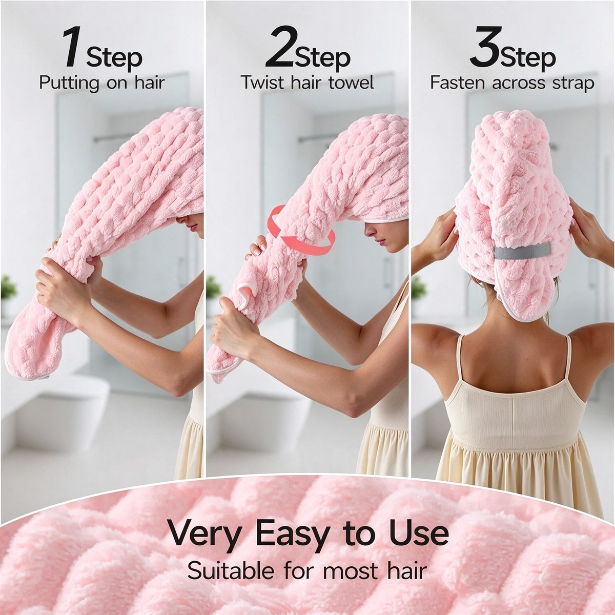 Extra-Thick Microfiber Hair Drying Towel Cap Set, Super Absorbent Quick-Dry Hair Wrap 🧖‍♀️