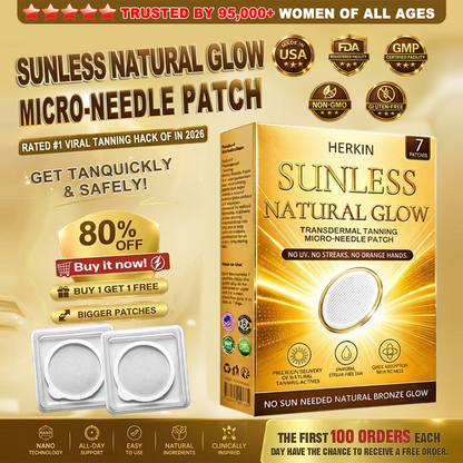 ☀️ Sunless Natural Glow Tanning Microneedle Patch, No DHA No UV Streak-Free Bronze Tan