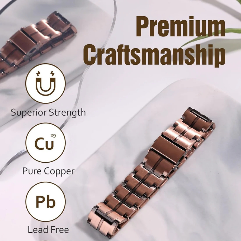Men's Vintage-Style Wide Copper Magnetic Therapy Bracelet🧲