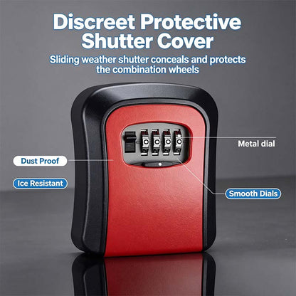 Wall Mount Key Lock Box - 4 Digit Combination Lockbox for Keys Safe Security🔑
